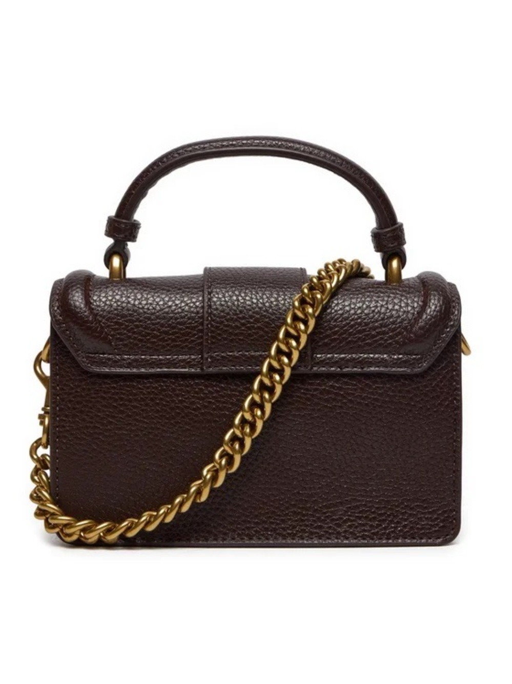 Versace Jeans Collection Dark Brown Leather Bag Gold Hardware Crossbody Mini - Picture 3 of 7
